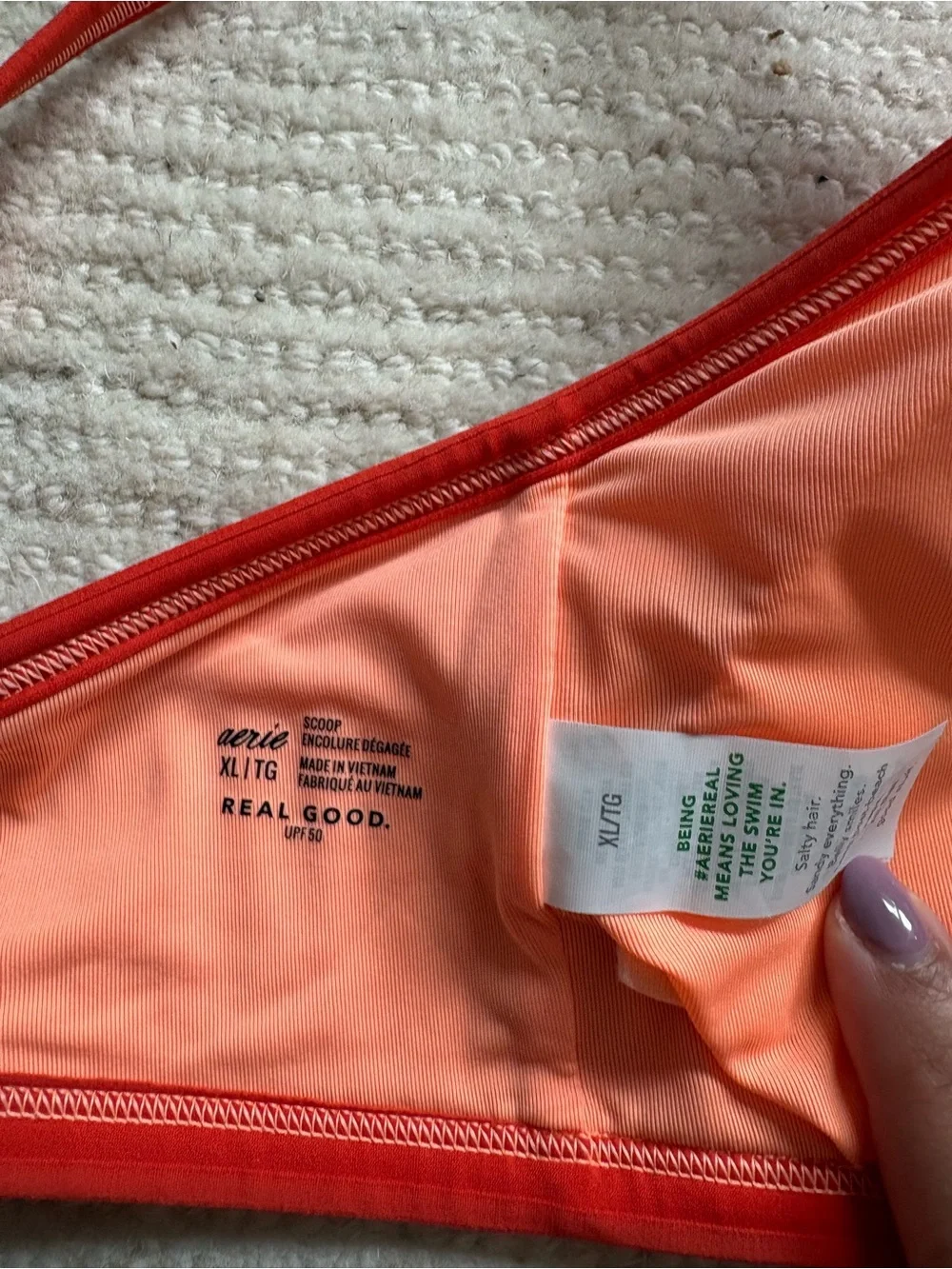 aerie Red Ribbed High-Waist Bikini Set